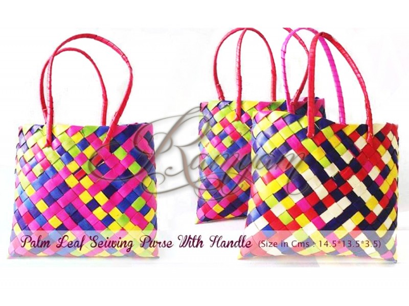 Palm leaf Handle bag  Purse Return Gift Item Birthday Festival Gift natural Product  Palm leaf Handle bag  Purse Return Gift Item Birthday Festival Gift natural Product