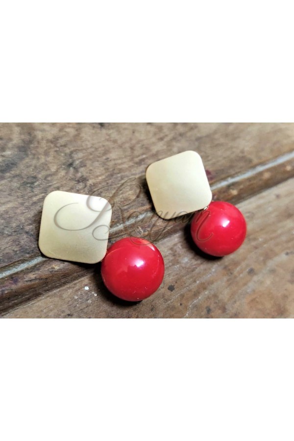 Daily Wear Fashion Red Pearl Earrings For Women Gift Jewellery Daily Wear Fashion Red Pearl Earrings For Women Gift Jewellery