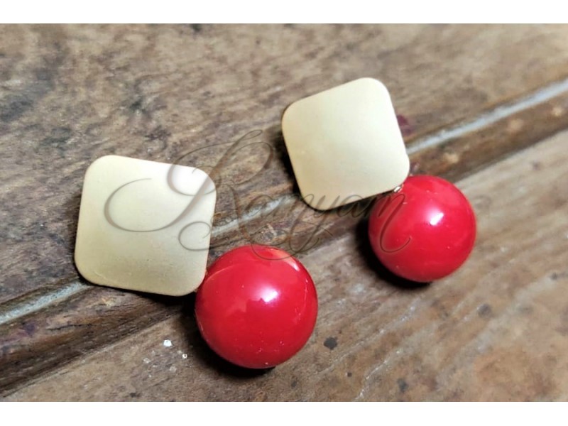 Daily Wear Fashion Red Pearl Earrings For Women Gift Jewellery Daily Wear Fashion Red Pearl Earrings For Women Gift Jewellery