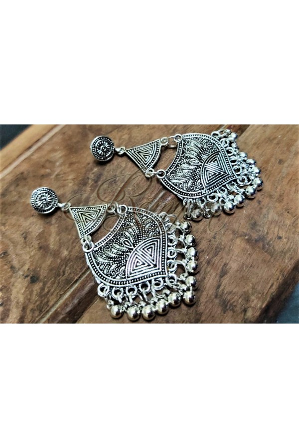 Oxidized Silver look a like fashion daily wear hook earring Oxidized Silver look a like fashion daily wear hook earring