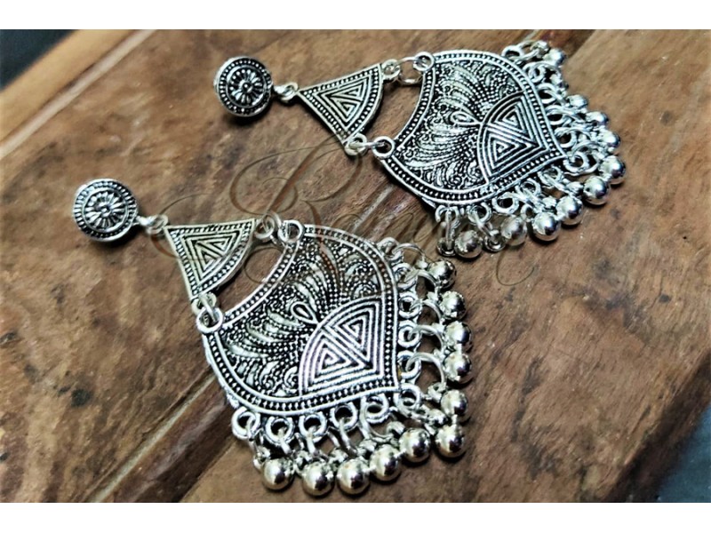Oxidized Silver look a like fashion daily wear hook earring Oxidized Silver look a like fashion daily wear hook earring
