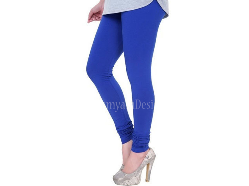 Royal Blue Indigo Solid Womens Cotton Comfort Leggings Pant Bottom  Royal Blue Indigo Solid Womens Cotton Comfort Leggings Pant Bottom