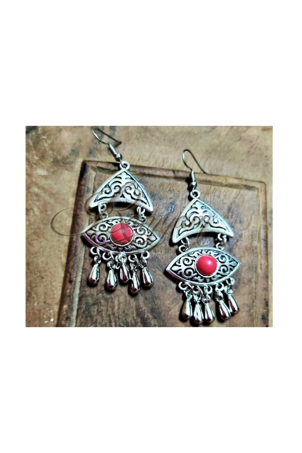 Oxidized Silver look a like fashion daily wear eye hook earring Oxidized Silver look a like fashion daily wear eye hook earring