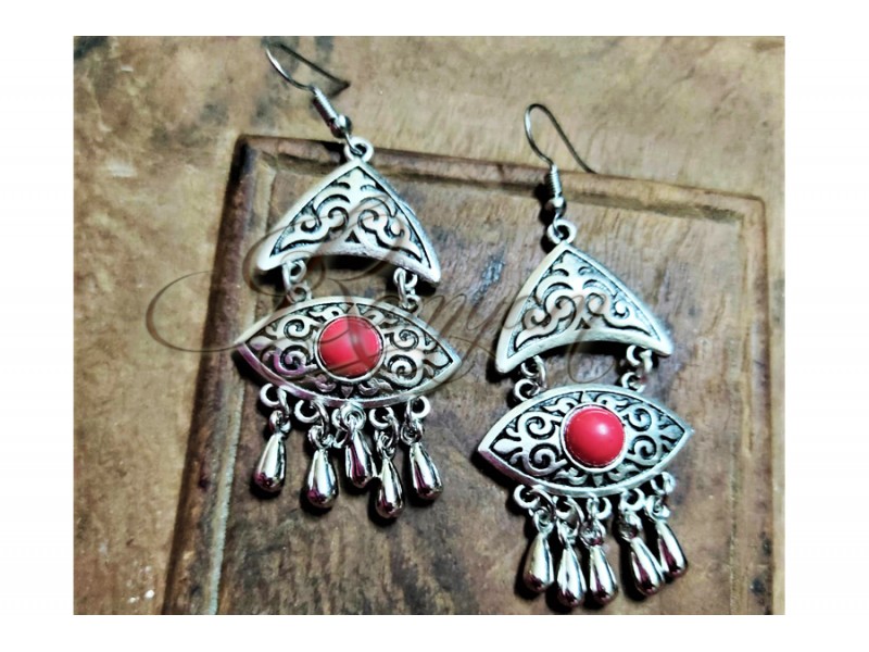 Oxidized Silver look a like fashion daily wear eye hook earring Oxidized Silver look a like fashion daily wear eye hook earring