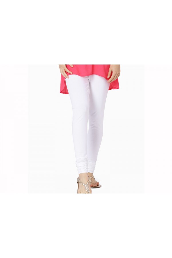 White Solid Womens Cotton Leggings Bottom  White Solid Womens Cotton Leggings Bottom
