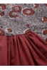 Women Grey & Maroon Hand Block Print A-Line Flared Sustainable Kurta with Gathers Women Grey & Maroon Hand Block Print A-Line Flared Sustainable Kurta with Gathers